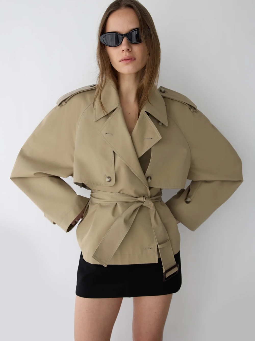 Oak and Fort Short Belted Trench